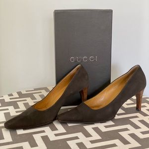 GUCCI BROWN SUEDE PUMPS Size 8 with Box ✨ECU✨